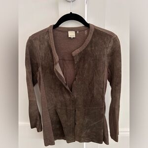 Ecru Brown Sweater Jacket size xs